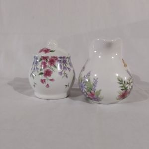 NEW Maxcera  White & Pastel Colors Hand Painted Flowers Bisque, Sugar Bo…